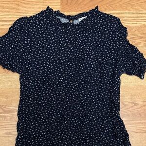 Amazon Essentials Navy Short Sleeve Floral Print Tee